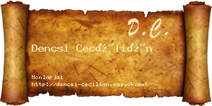 Dencsi Cecílián névjegykártya